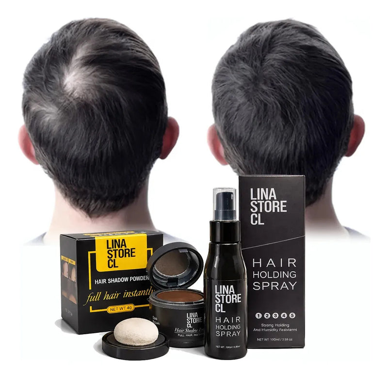 Polvo Capilar De Cabello Efecto Castaño + Fijadora Capilar