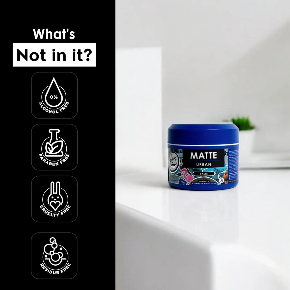 Cera Mate Rolda Urban Matte Hair Paste - Fijación Media y Volumen 100g