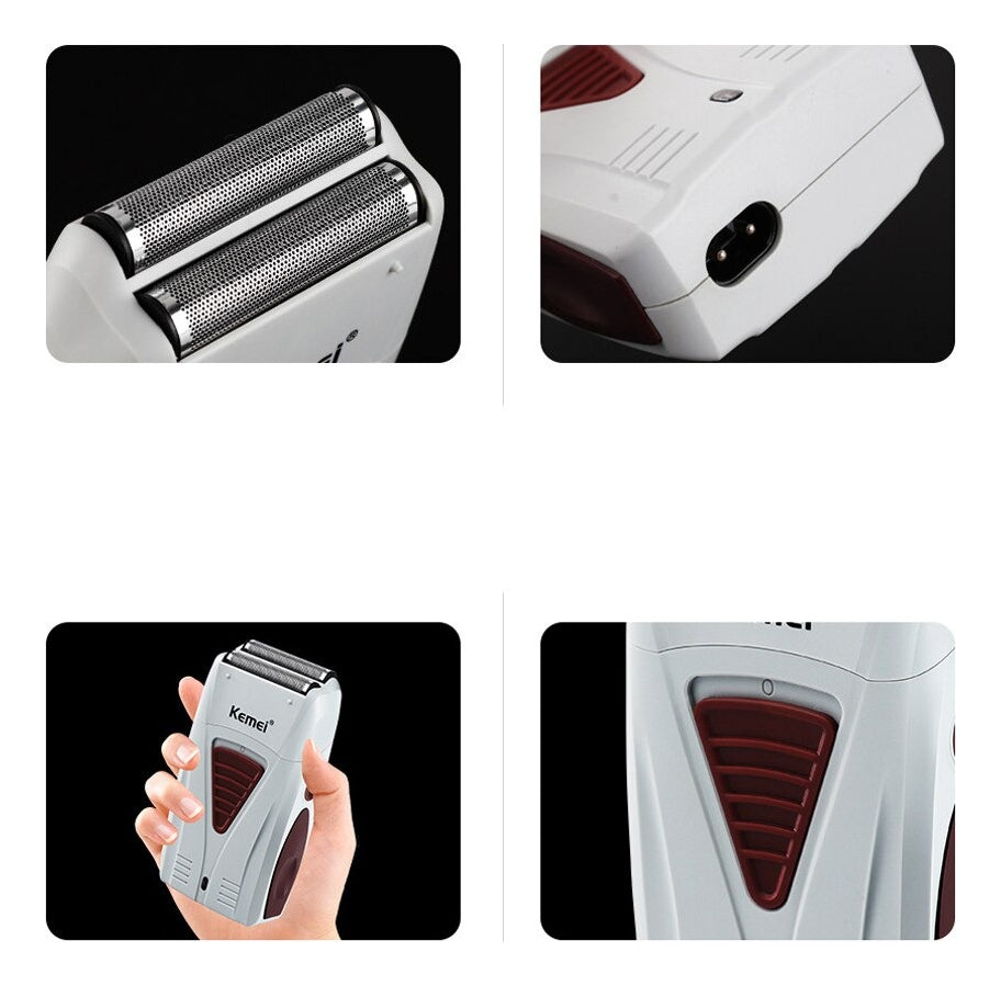 Afeitadora Profesional Kemei KM-3382 Gold: Shaver Inalámbrica con Cuchillas de Titanio