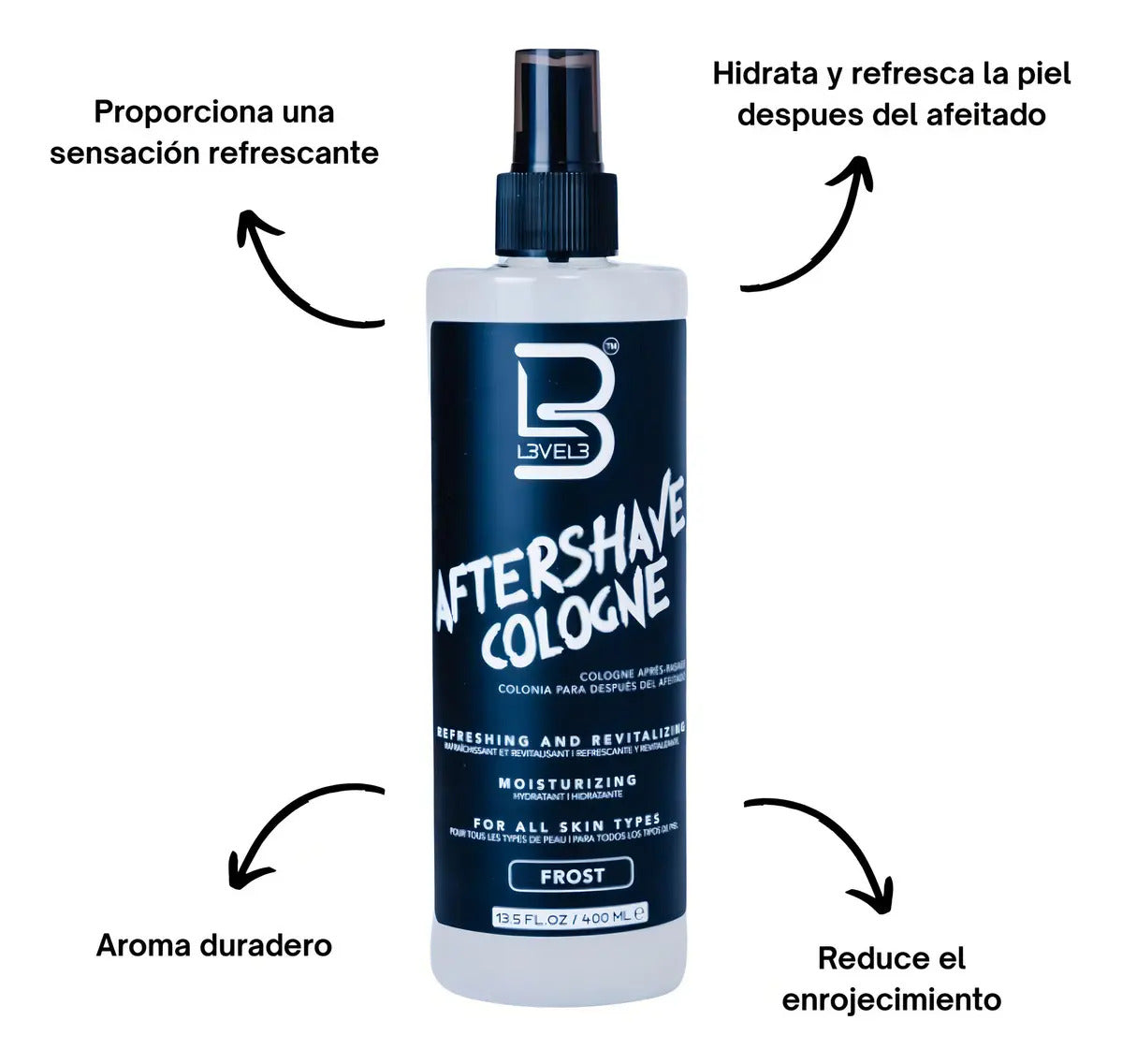 After Shave Colonia Level 3 Frost - Loción Hidratante Post Afeitado 400ml