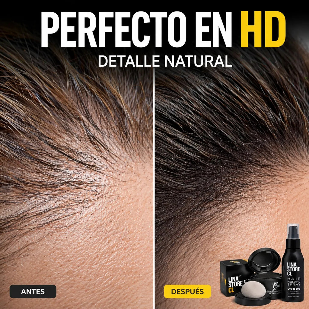 Polvo Capilar Efecto  Cabello Rápido  Negro+fijadora Capilar