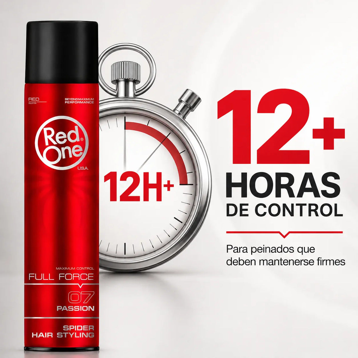 Laca Fijadora Red One Fijación Fuerte Control 12h  - 400ml