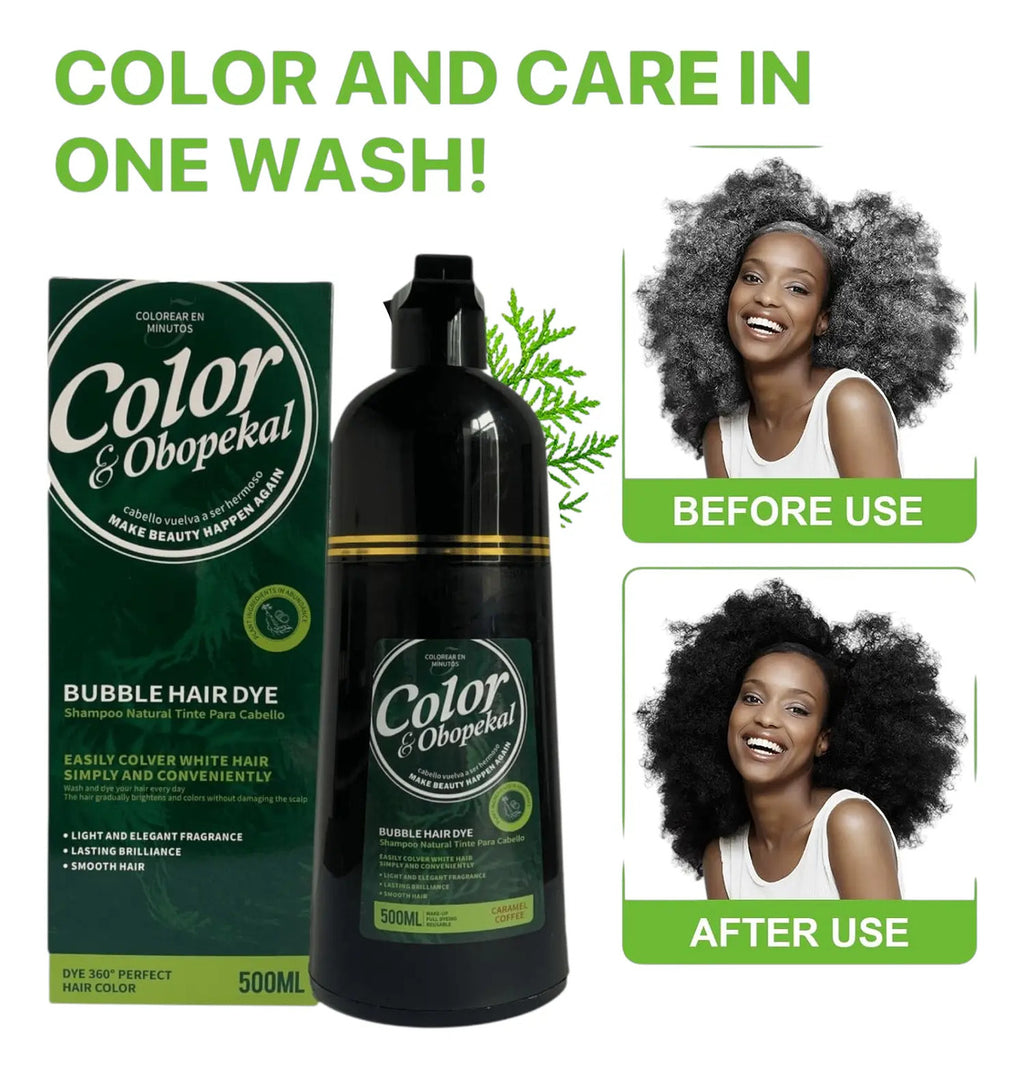 Shampoo Cubre Canas Obopekal 500ml - Tinte Natural Caramelo Profesional