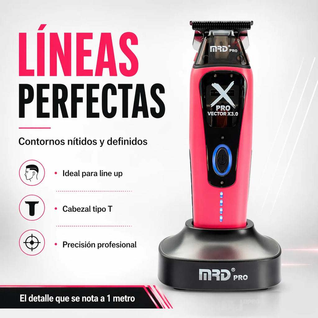 Maquina Cortar Pelo Trimmer Profesional Vector King 3.0 Rosa