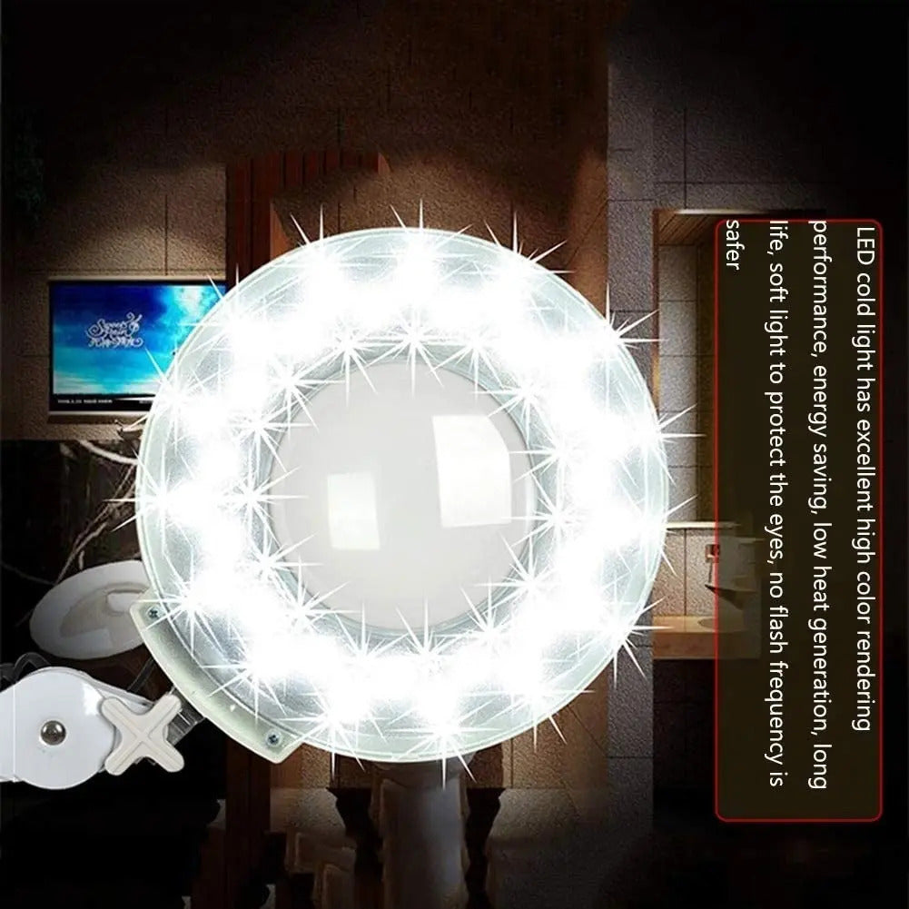 Lámpara de Pedestal con Lupa LED 5x Profesional - Altura 1.6m para Estética y Barbería