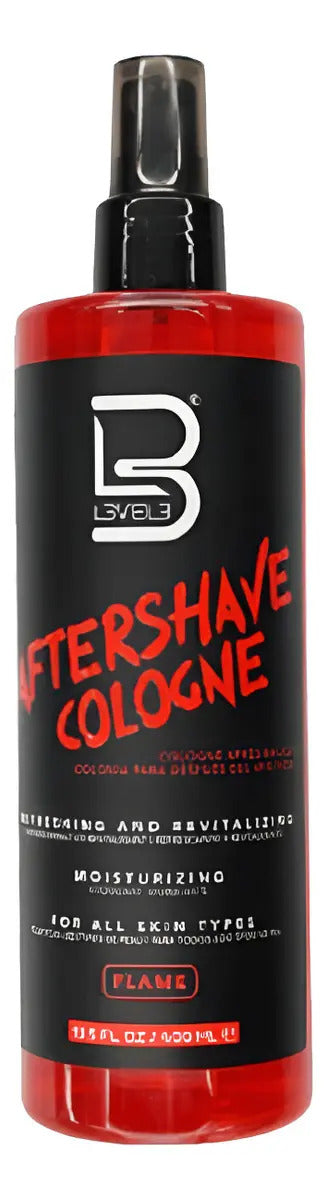 After Shave Colonia Level 3 Flame Roja - Loción Post Afeitado Profesional 400ml