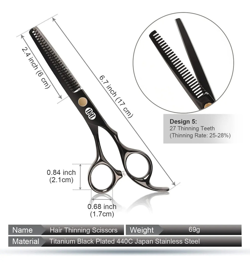 Kit Tijera Profesional Entresacadora + Filo Navaja Barberia