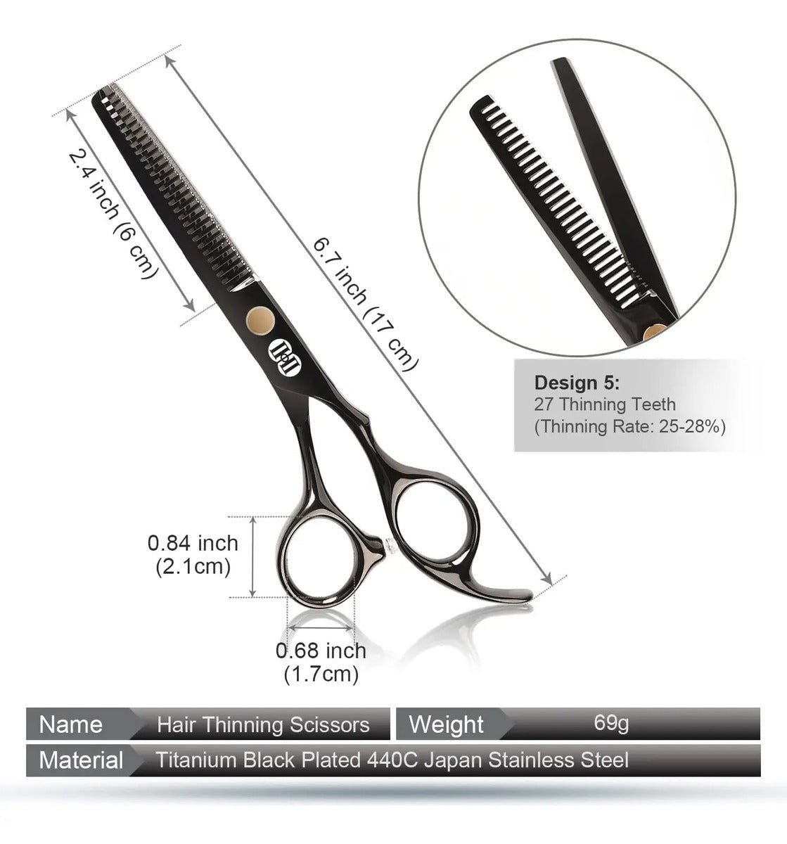 Kit Tijera Profesional Entresacadora + Filo Navaja Barberia