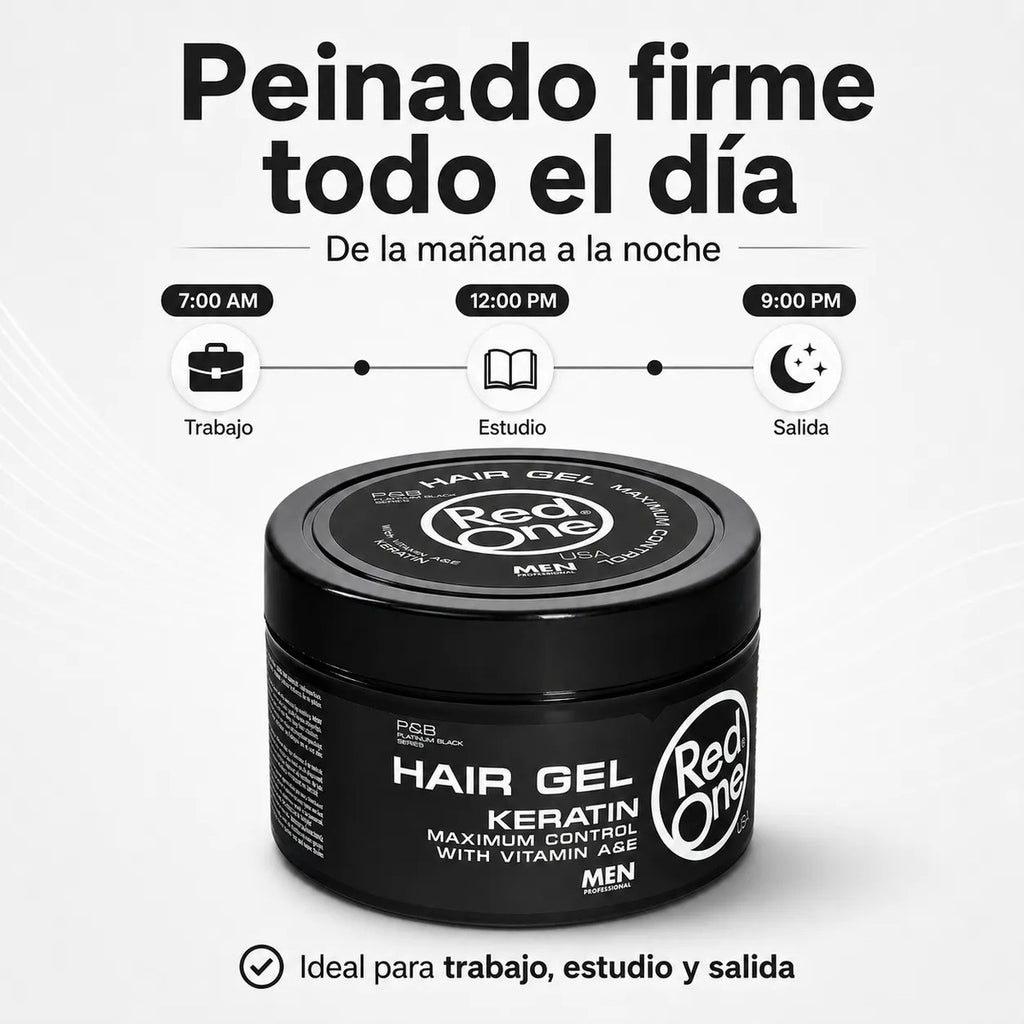 Gel Fijador Hombre Peinado Definido Keratin 450 Ml