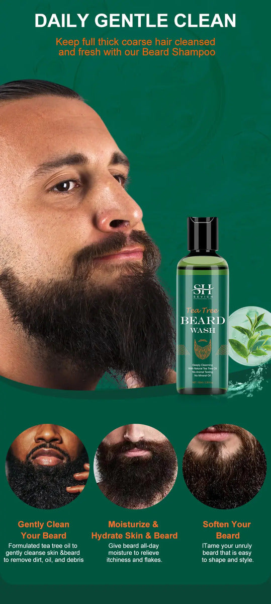 Pack Sevich Cuidado Barba Profesional - Shampoo, Aceite, Bálsamo e Hidratación