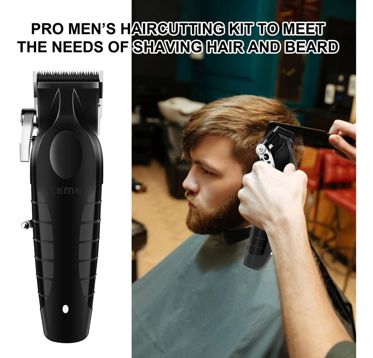 Clipper Profesional Kemei KM-2296: Máquina Inalámbrica con Base de Carga