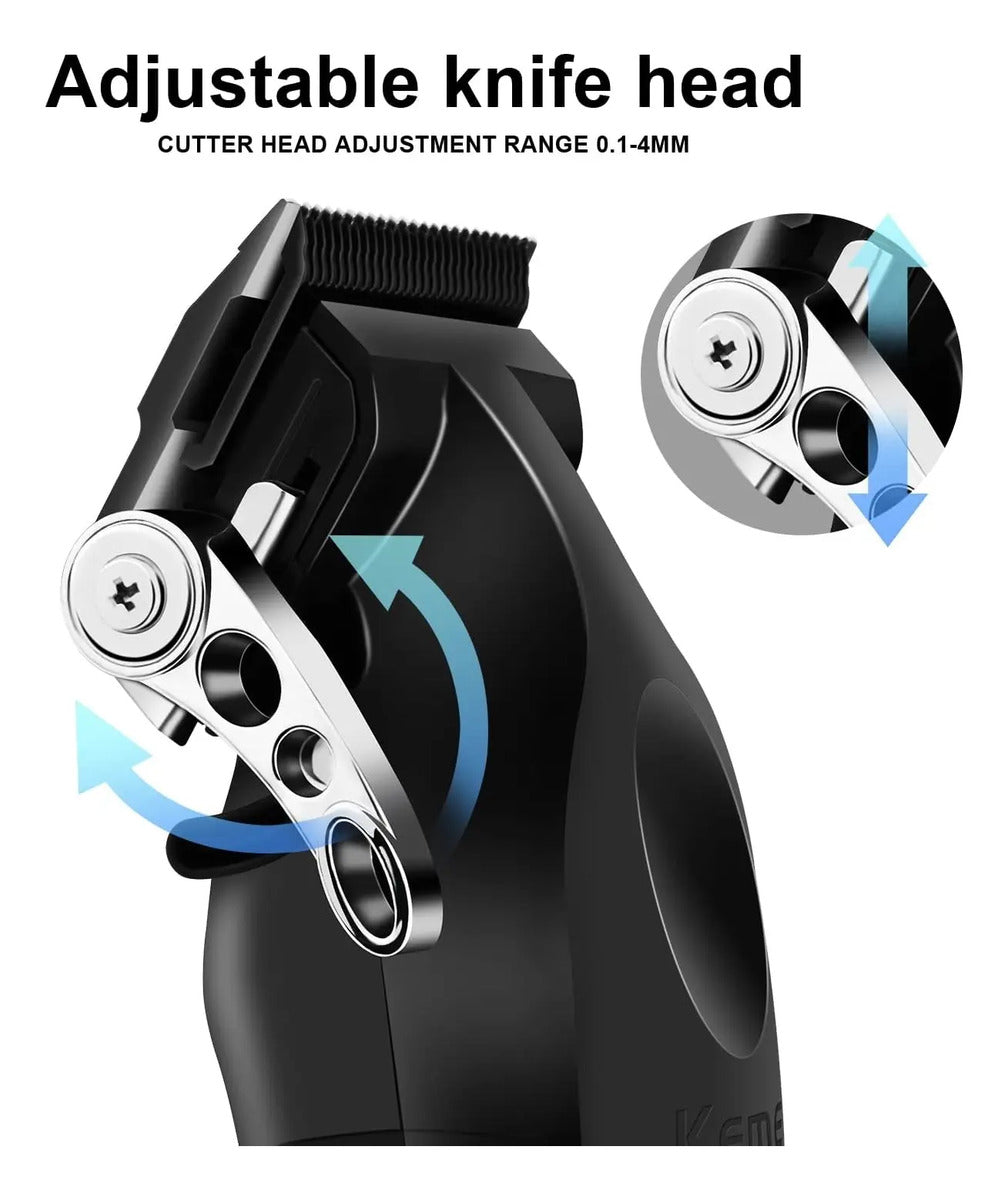 Combo Profesional Kemei KM-2296 + KM-2299: Kit Clipper y Trimmer Inalámbrico