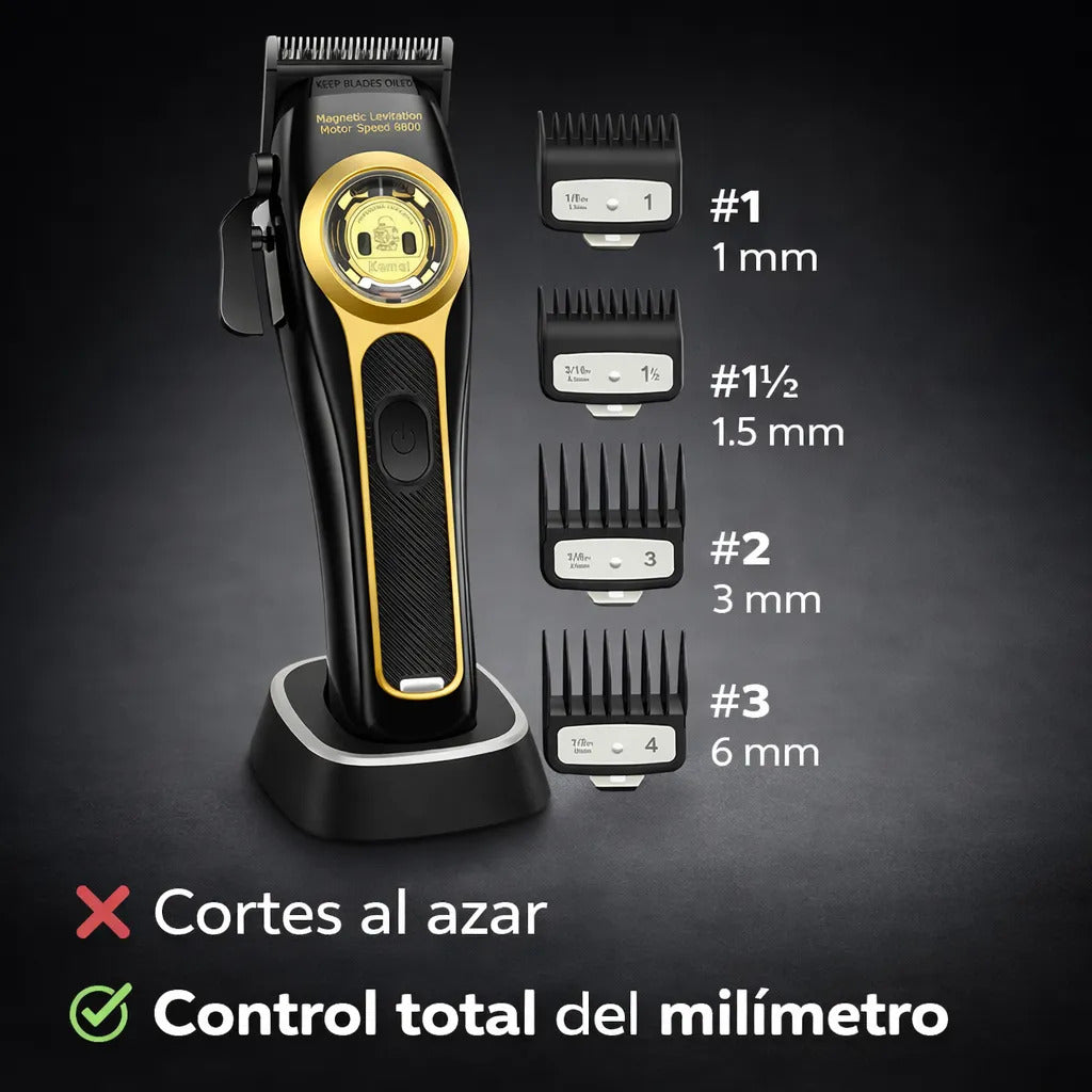 Máquina De Cortar Pelo Inalambrica Kemei 2373 Barbería Negro