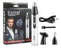 Trimmer Recargable Kemei 3 en 1 KM-6651: Cortadora de Nariz, Cejas y Patillas