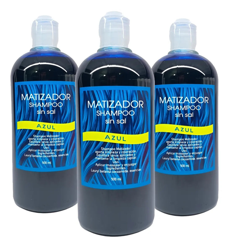 Pack 3 Shampoo Matizadores Profesionales - Rojo, Azul, Violeta y Grafito