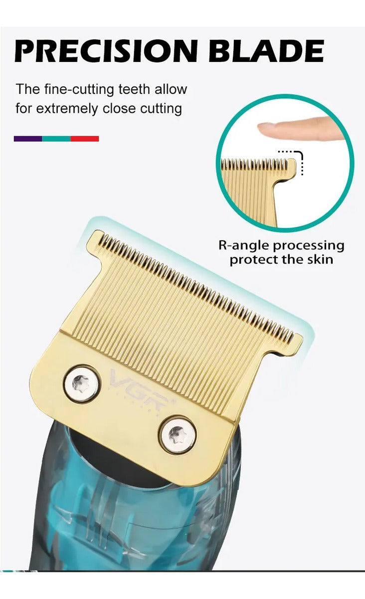 Máquina Cortadora de Pelo VGR V-961 Inalámbrica Profesional Barbería Recargable
