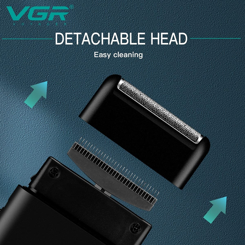 Máquina Rasuradora Inalámbrica VGR V-390 Negra Profesional Recargable