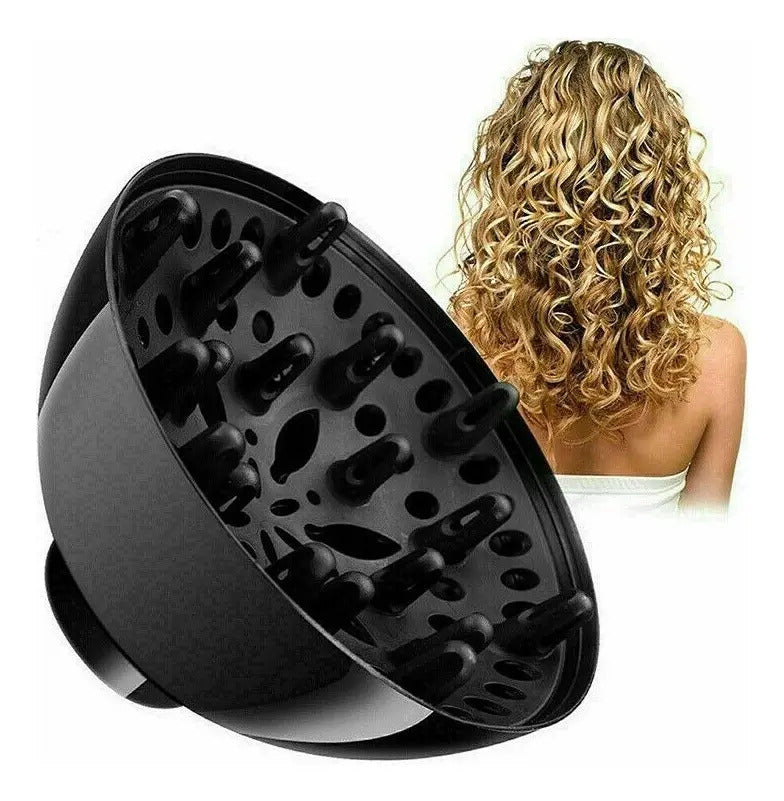 Difusor Universal Profesional para Secador de Pelo - Negro Anti-Frizz