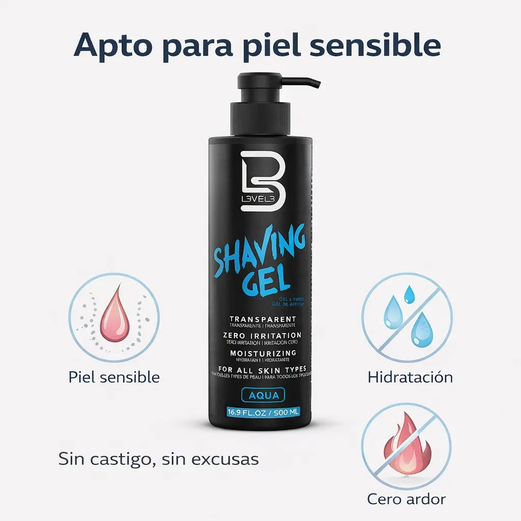 Gel De Afeitar Shaving Gel Hombre Piel Sensible Aqua 500ml