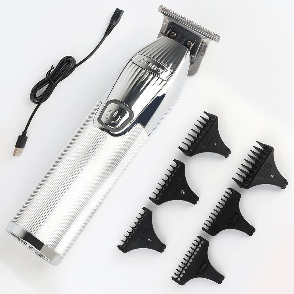Kit de Barbería Profesional Kemei: Clipper 1986 + Trimmer i32S + Shaver TX1