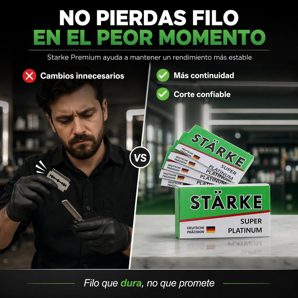 Hojillas Navajas Cuchillas Repuestos Barber Starke 100 Hojas