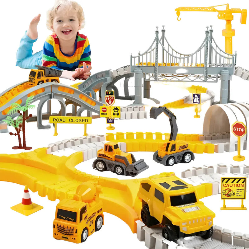 Pista Autos Bloque Juego Niños Creativo Pista Armable