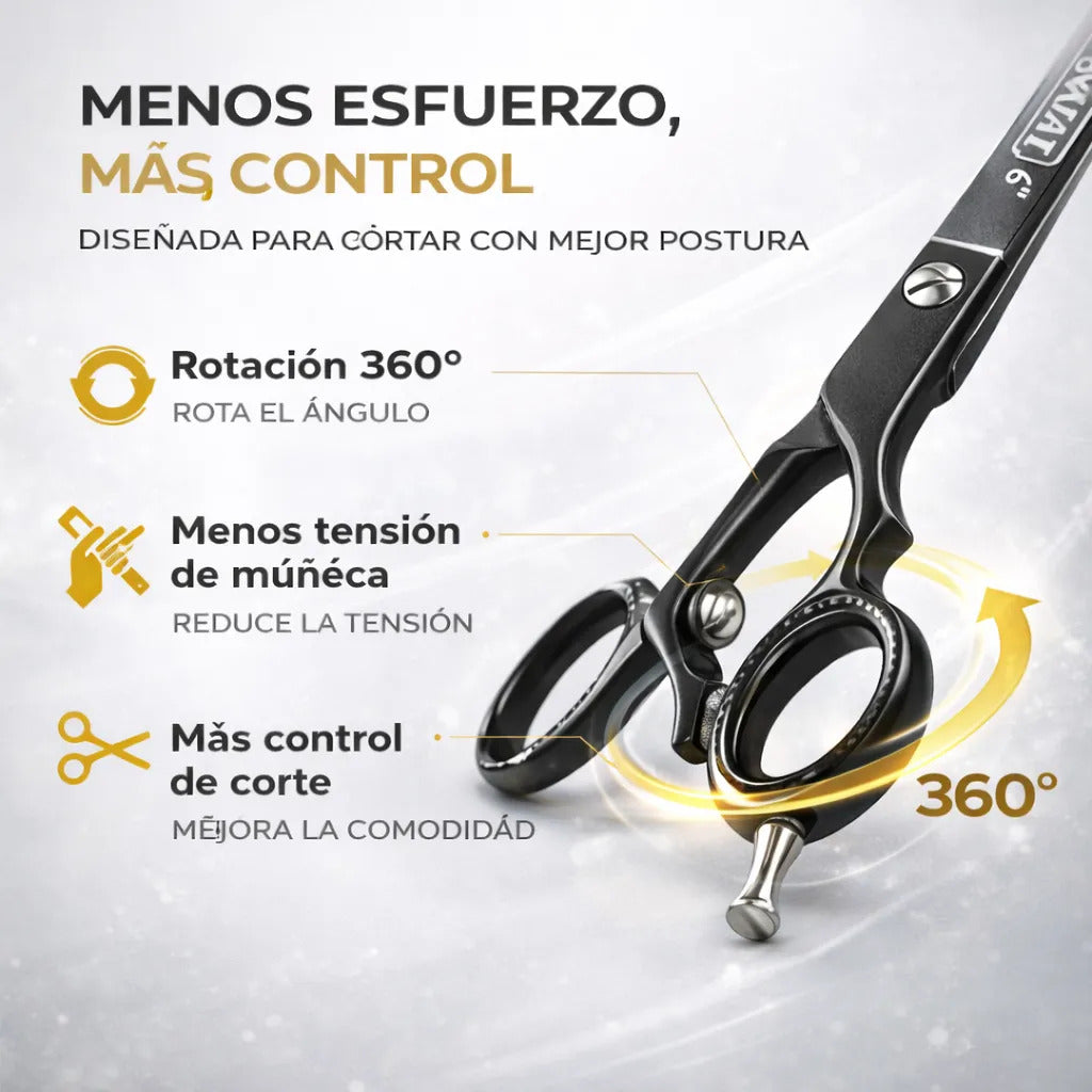 Tijera Profesional Wahl Para Zurdo Rotación 360 Filo Navaja