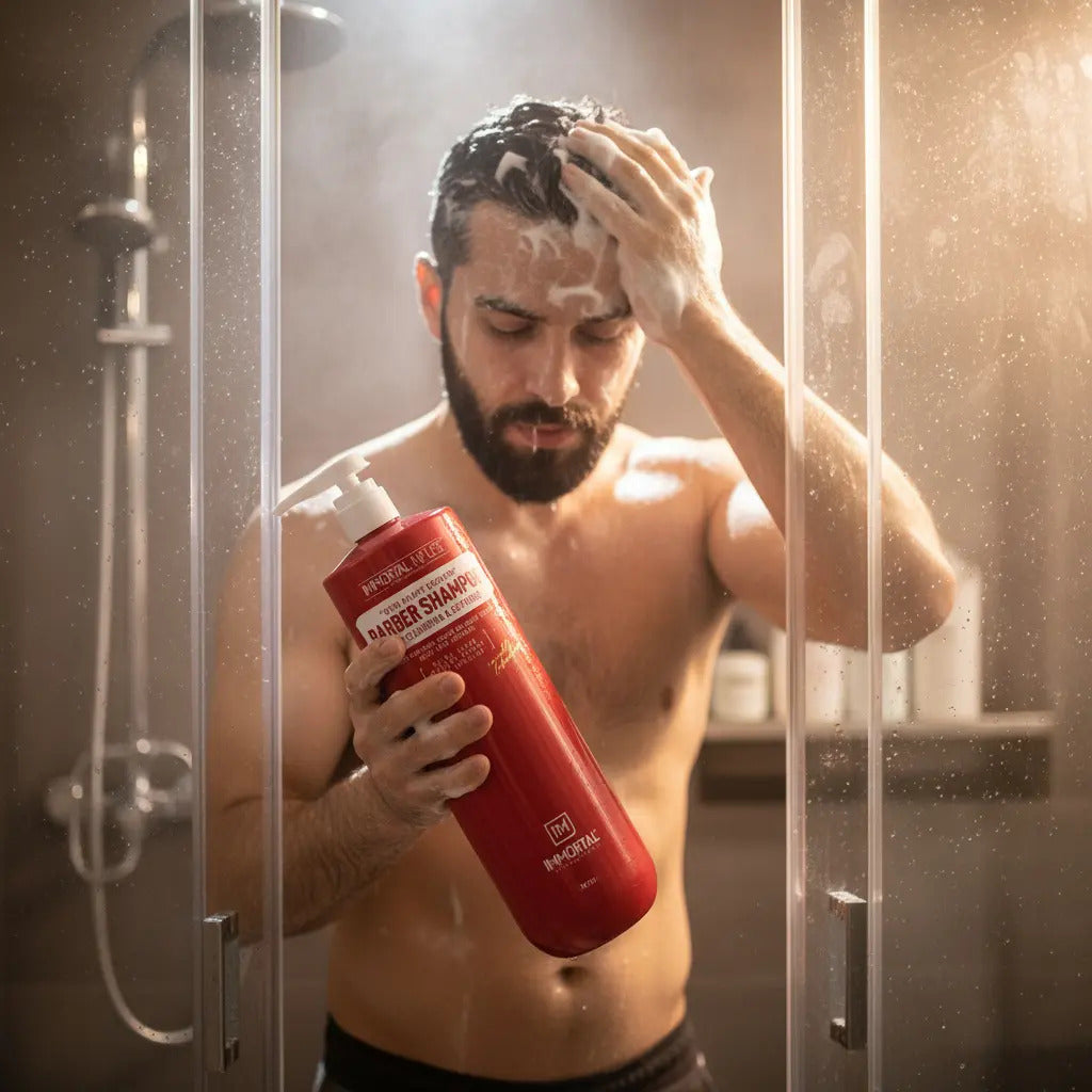 Shampoo Profesional Immortal Infuse Barbería - Keratina Vegetal y Limpieza Profunda 1000ml