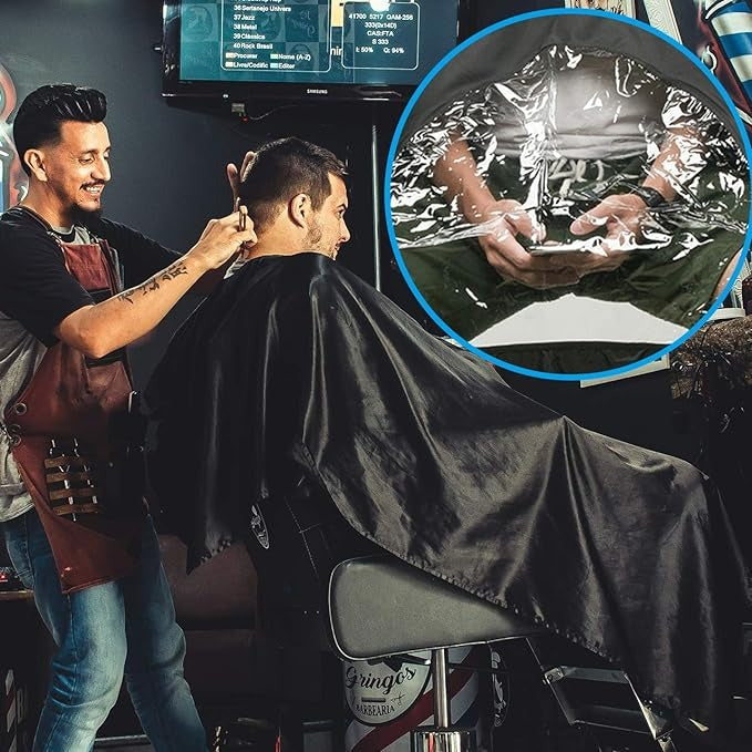 Capa de Corte Profesional Grande y Ajustable para Barbería y Peluquería