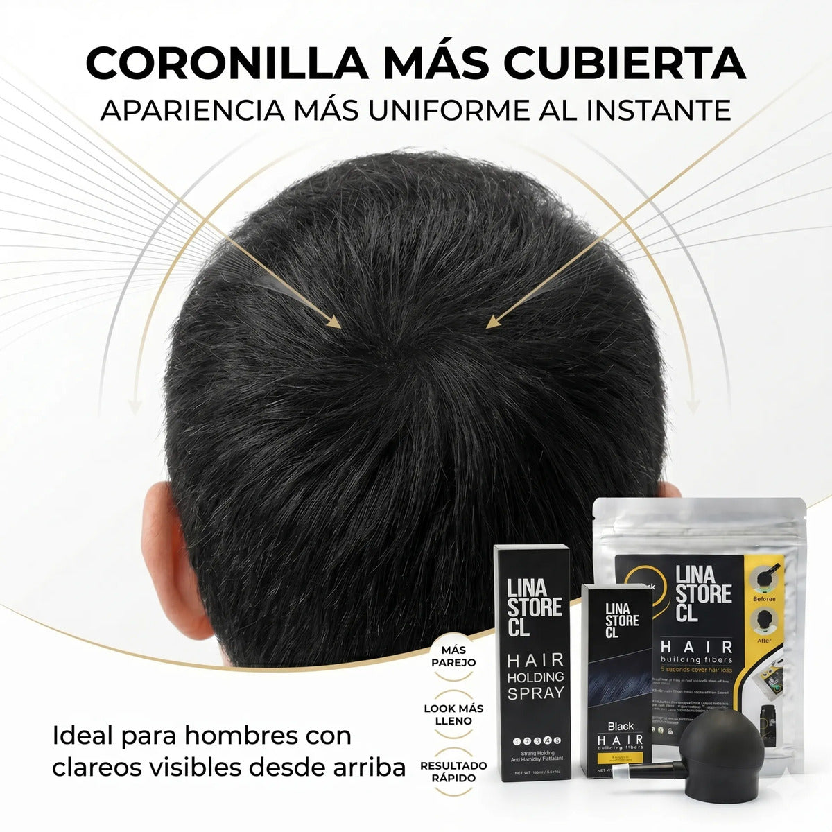 Kit Polvo Negro Fibras Capilares +bomba+fijador +sobre Carga