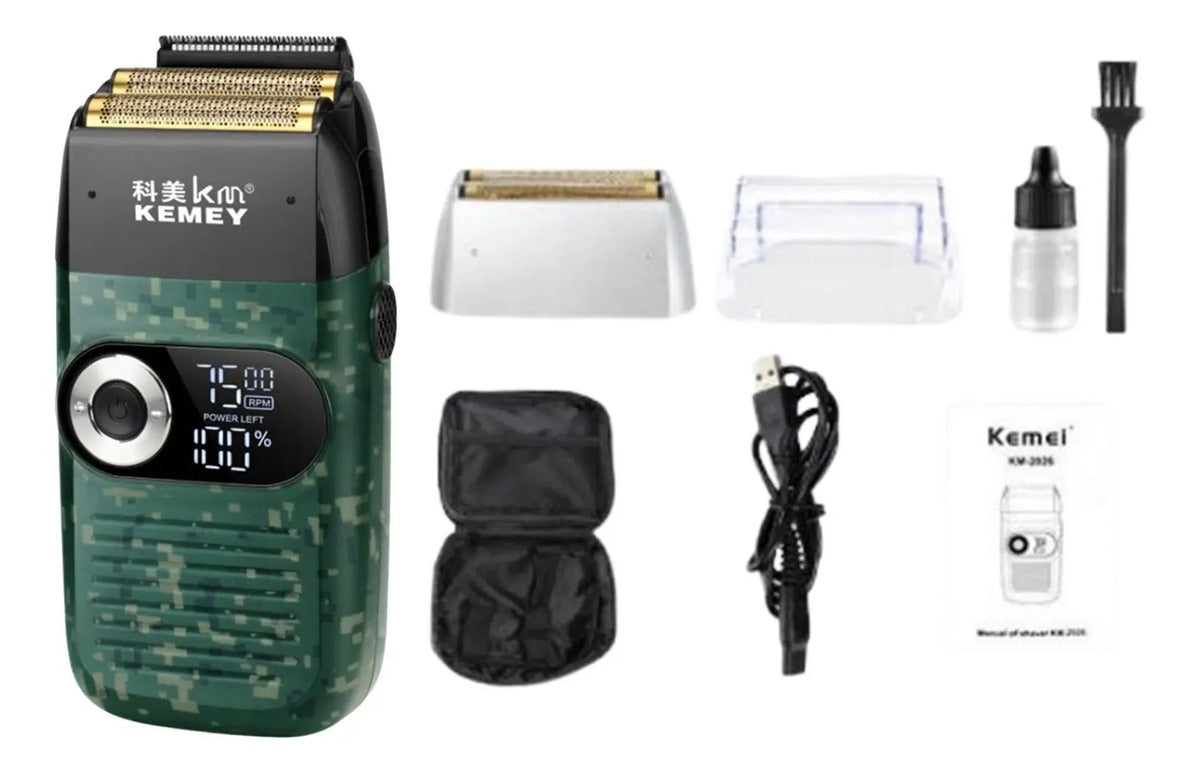 Afeitadora Profesional Kemei KM-2026: Rasuradora Dual con Pantalla LCD