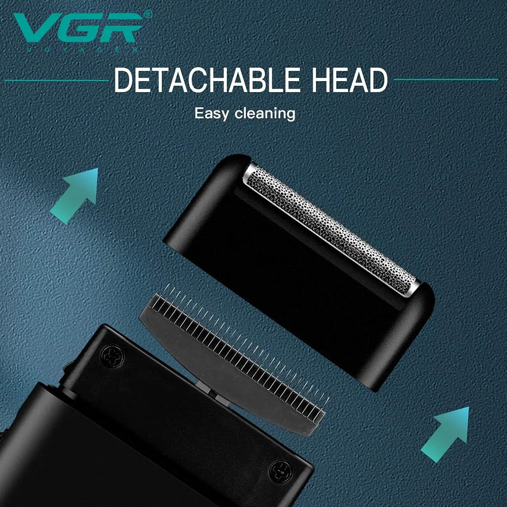 Máquina Rasuradora Inalámbrica VGR V-390 Negra Profesional Recargable