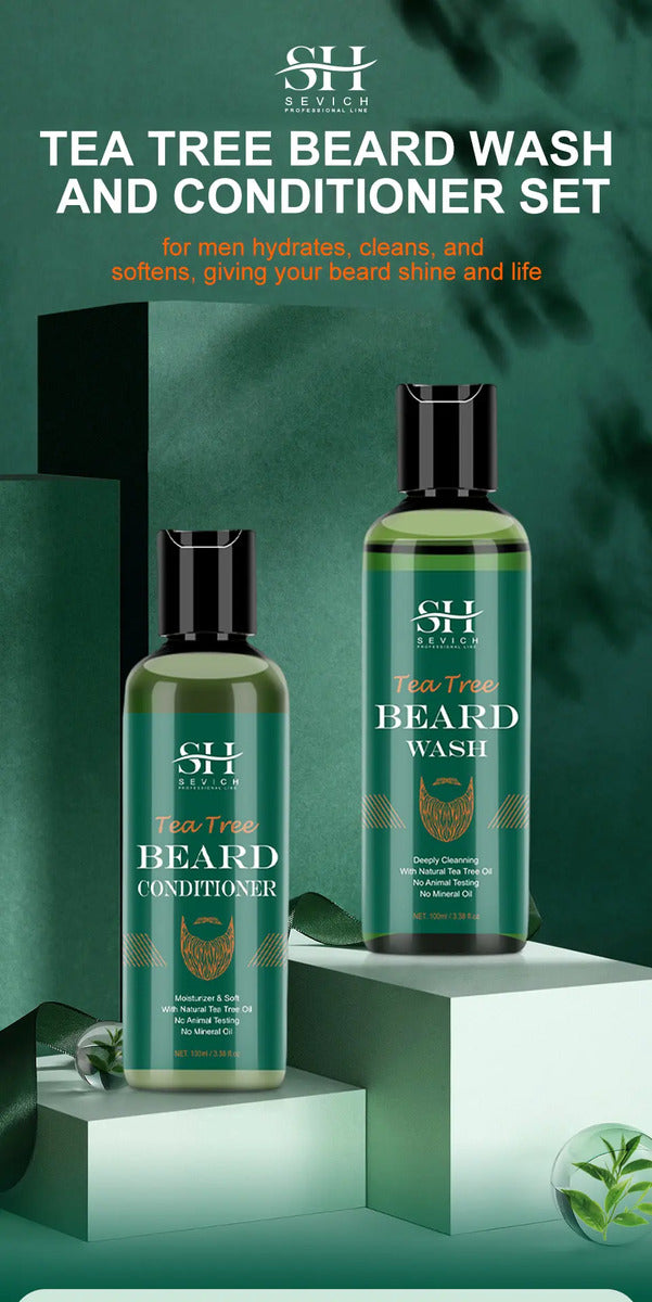 Pack Sevich Cuidado Barba Profesional - Shampoo, Aceite, Bálsamo e Hidratación