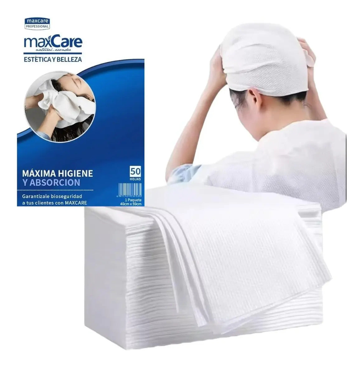Pack 50 Toallas Desechables Peluqueria 40cm X 59cm Max Care