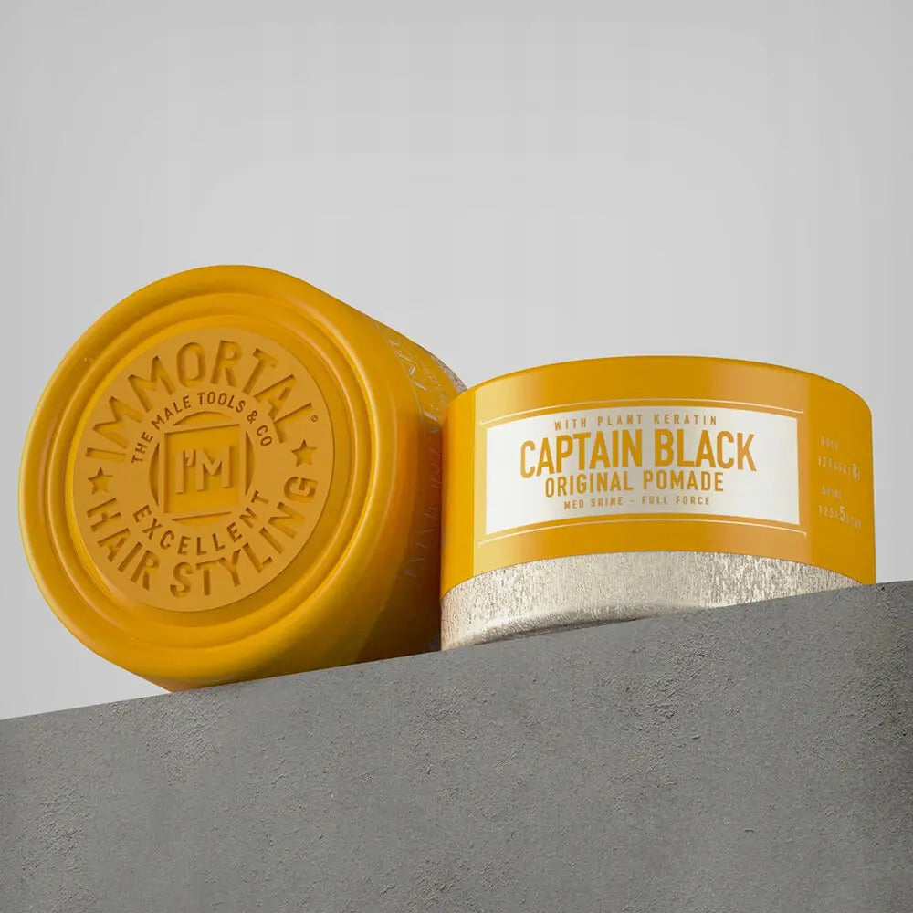 Pomada Immortal NYC Captain Black - Fijación Fuerte y Brillo Medio 150ml