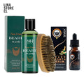 Kit de Cuidado para Barba Profesional - Aceite, Bálsamo y Cepillo de Madera