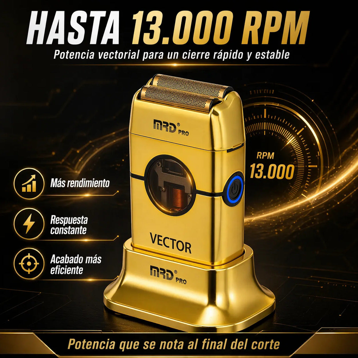 Maquina De Cortar Pelo Mrd Shaver Profesional 13.000rpm Gold