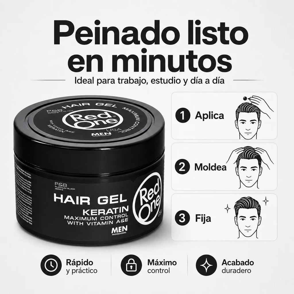 Gel Fijador Hombre Peinado Definido Keratin 450 Ml