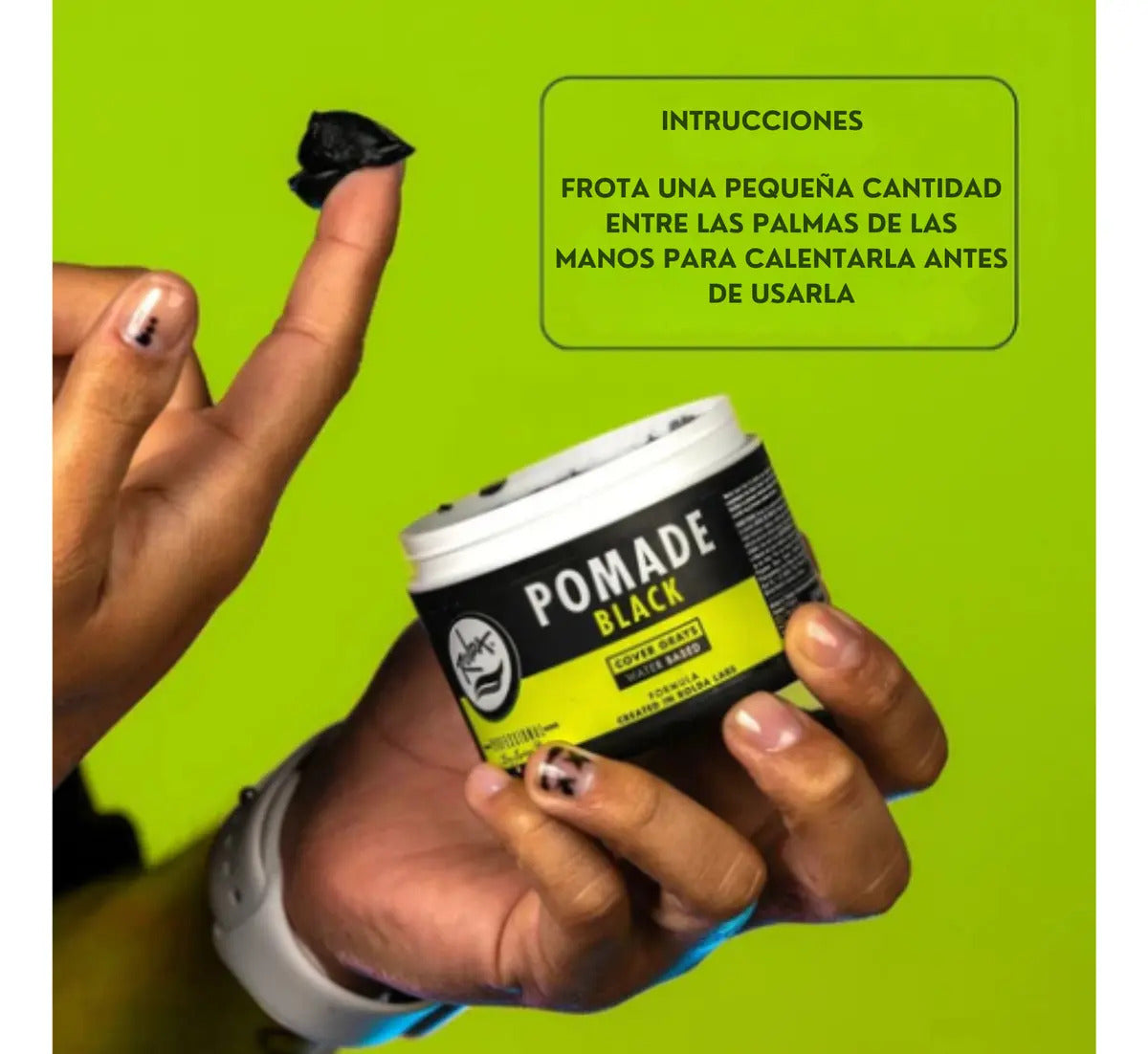 Pomada Cubre Canas Rolda Black 115g - Fijación y Brillo Medio