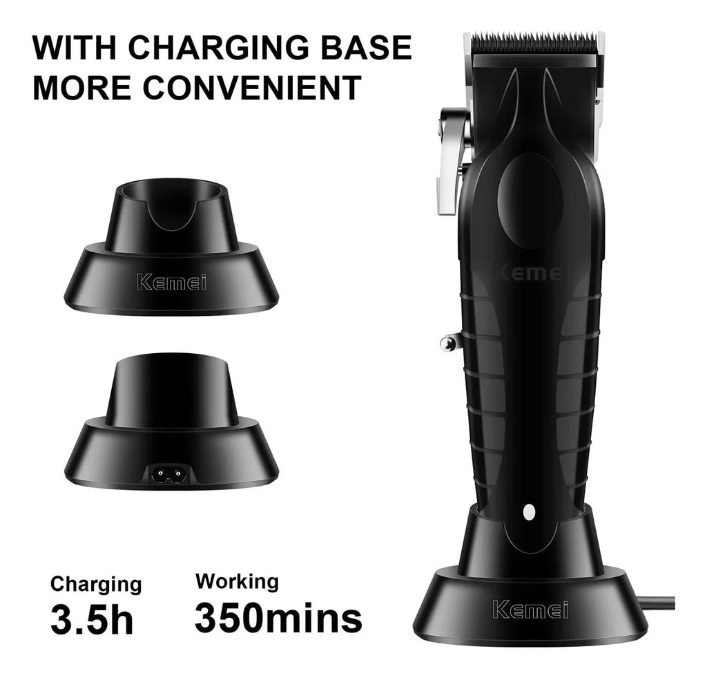 Combo Profesional Kemei KM-2296 + KM-2299: Kit Clipper y Trimmer Inalámbrico