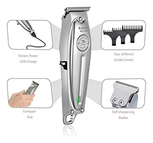 Pack Gold Kemei: Trimmer Profesional KM-1949 + Shaver Rasuradora TX1