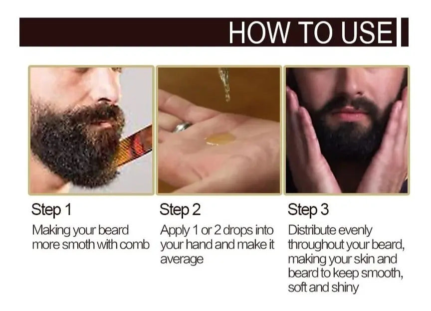 Kit de Cuidado de Barba Sevich: Shampoo + Aceite Hidratante + Bálsamo