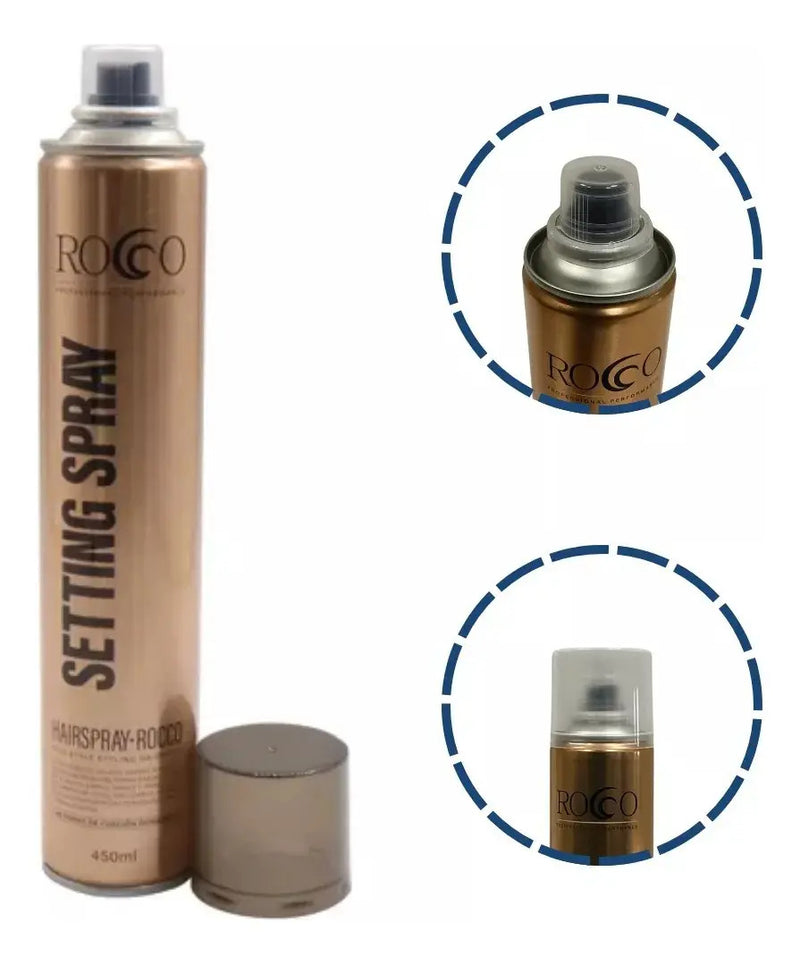 Laca Rocco Fijación Extra Fuerte 8+ Profesional - Spray 450ml Estilista