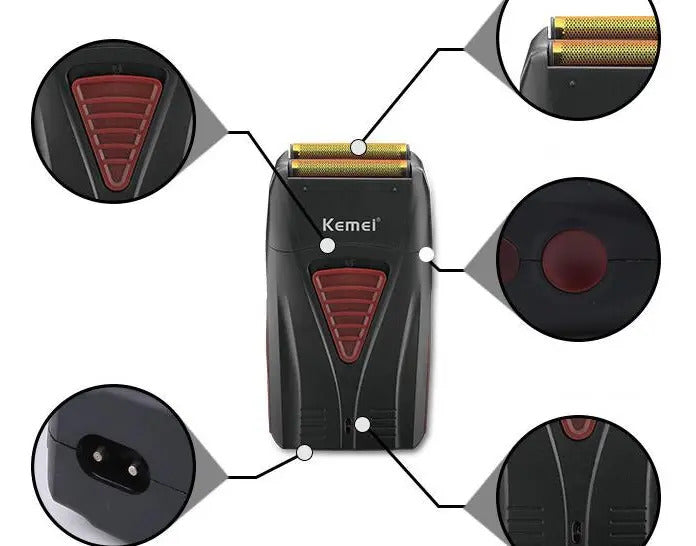 Pack Barbería Profesional Kemei: Trimmer KM-1753 + Máquina Rasuradora KM-3381