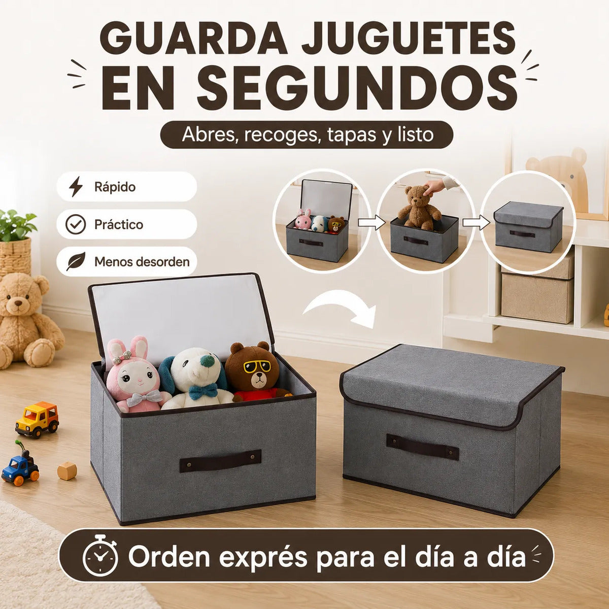 Cajas Organizadoras Plegables Pack 4 Closet Ropa Accesorios
