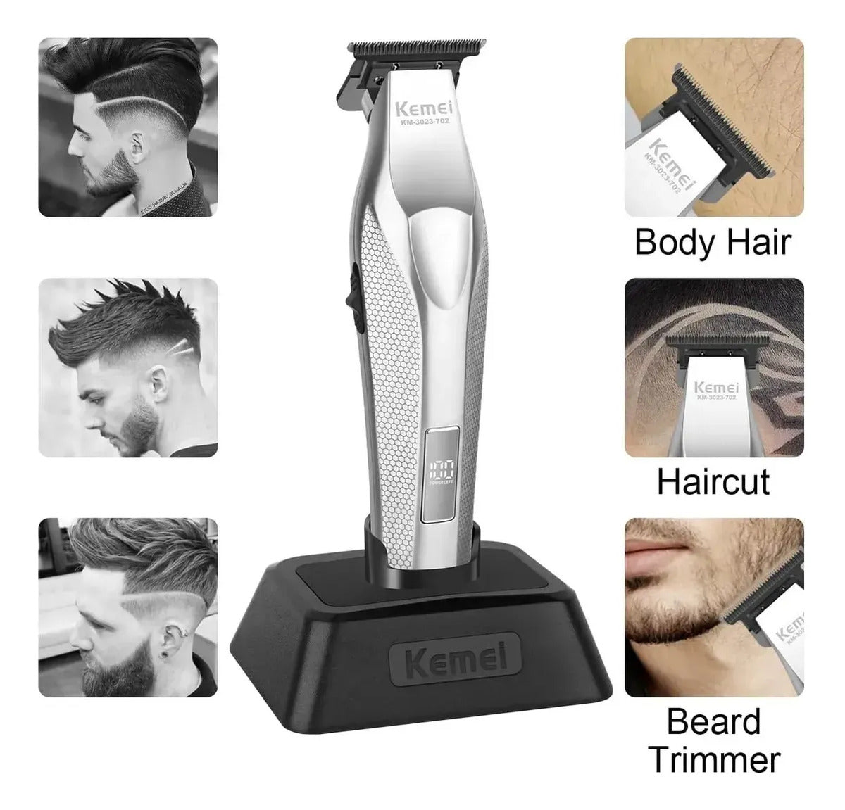 Cortadora De Pelo Hombre Para Contornos Cuchilla T KemeI KM-3023