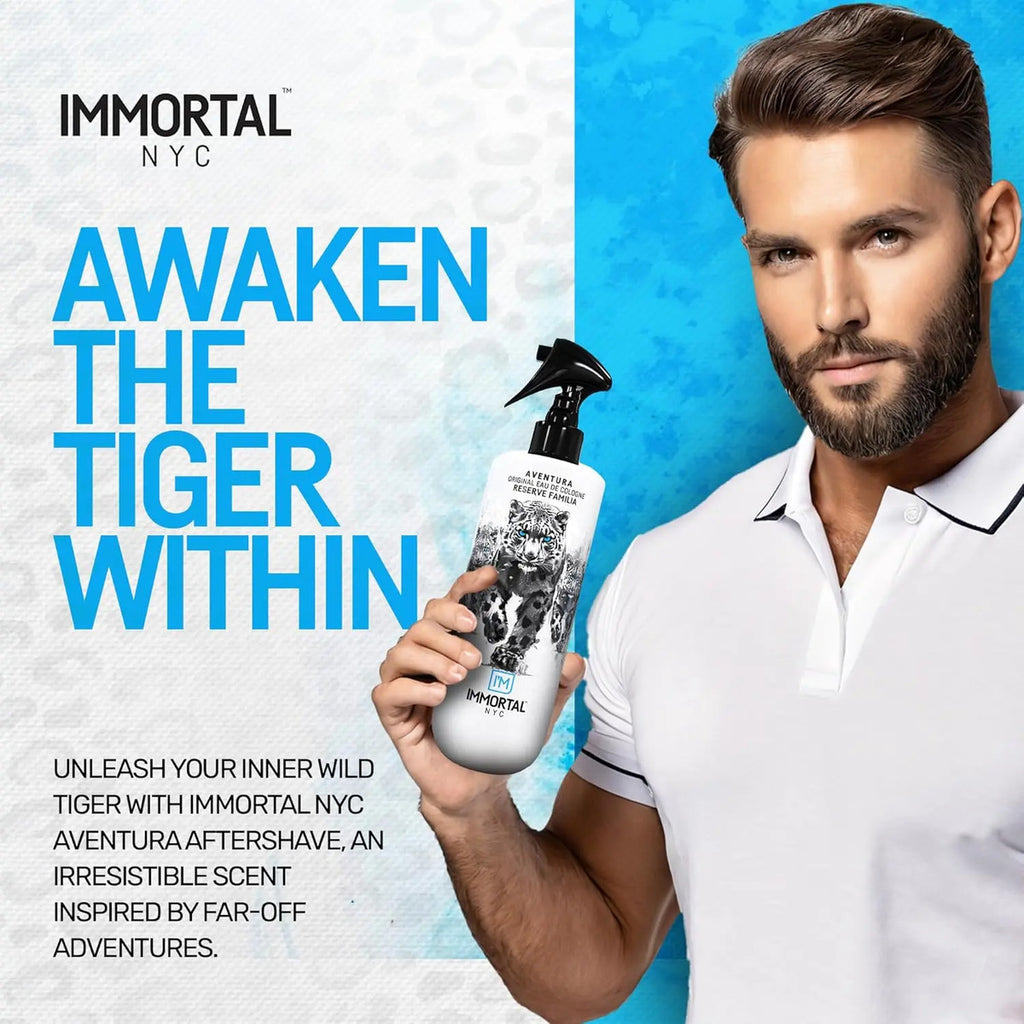 After Shave Colonia Immortal Aventura - Loción Profesional Post Afeitado 500ml