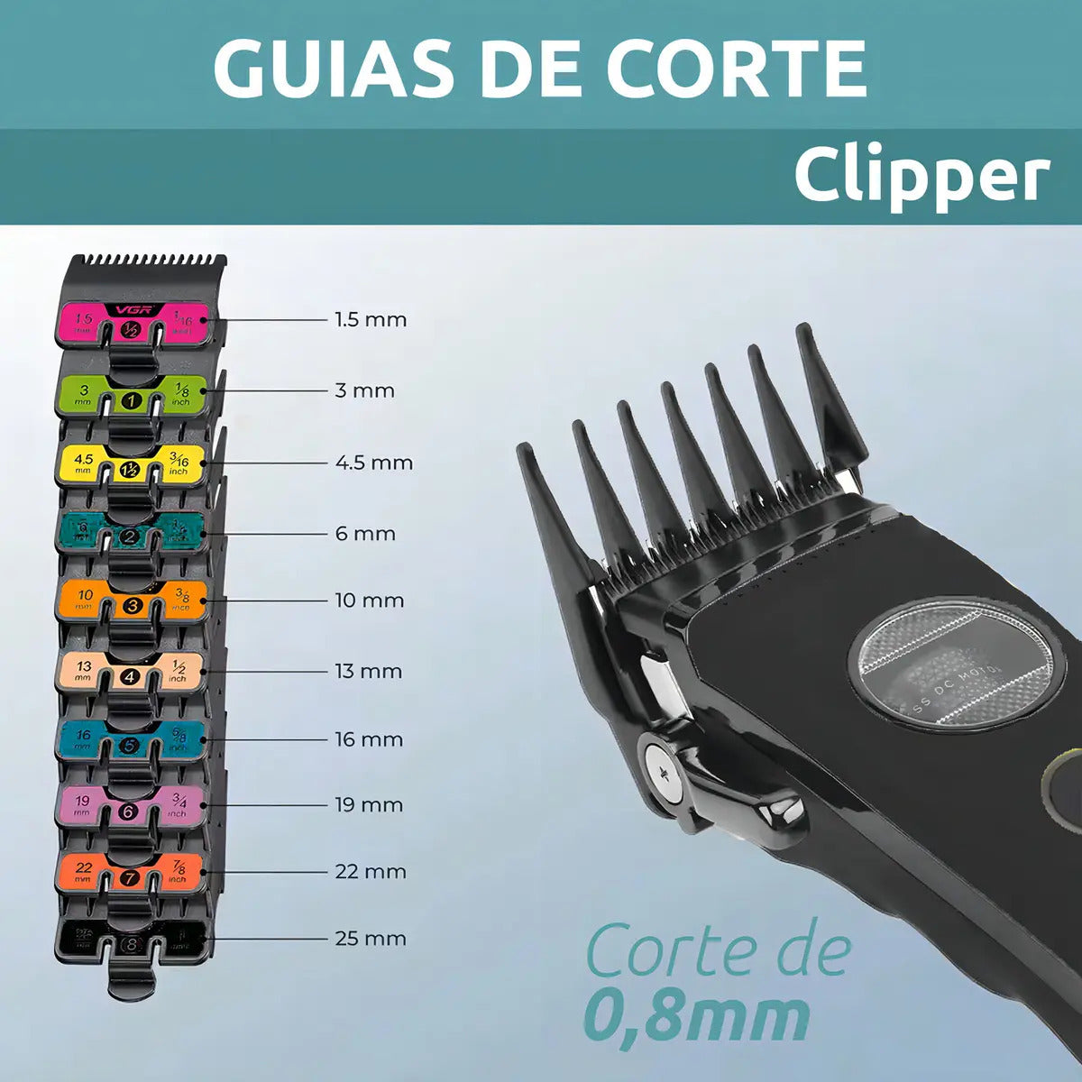 Máquina VGR V-880C Clipper Profesional 7200 RPM Motor BLDC Cerámica