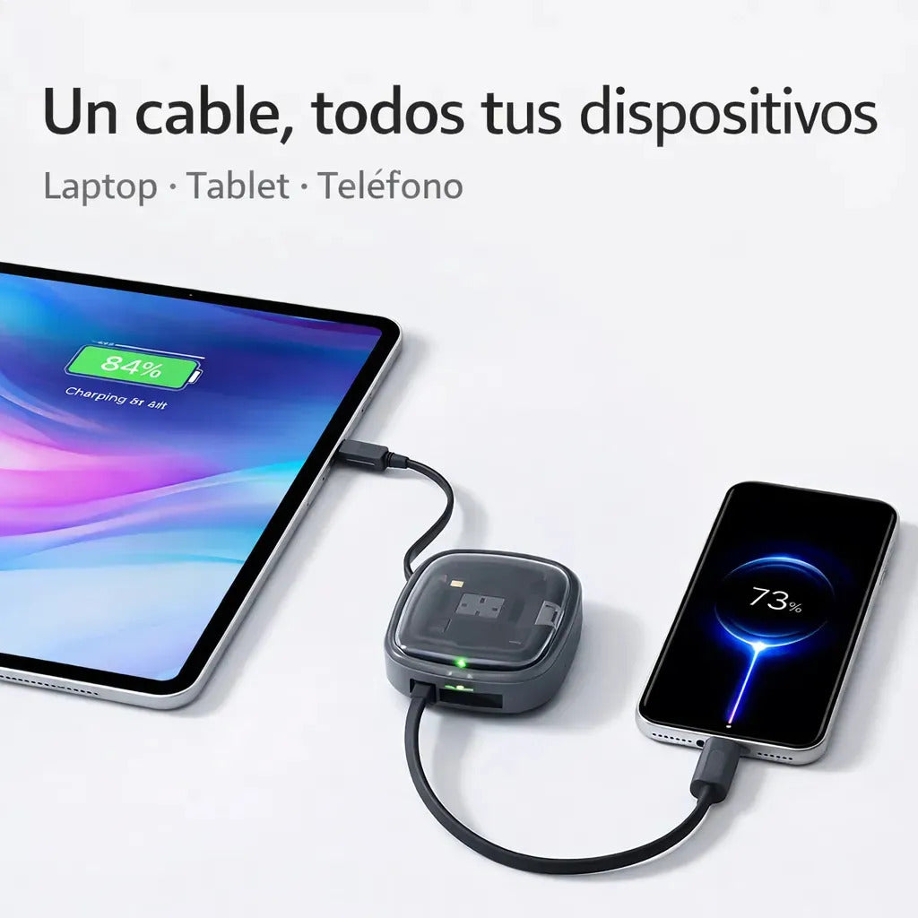 Kit Cable Usb Tipo C Carga Datos Rápida Adaptadores Blanco