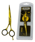 Tijera Profesional 6,0 Filo Navaja Para Corte Dorada Wahl
